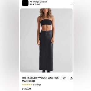 All Things Golden Black Vegan Maxi Skirt